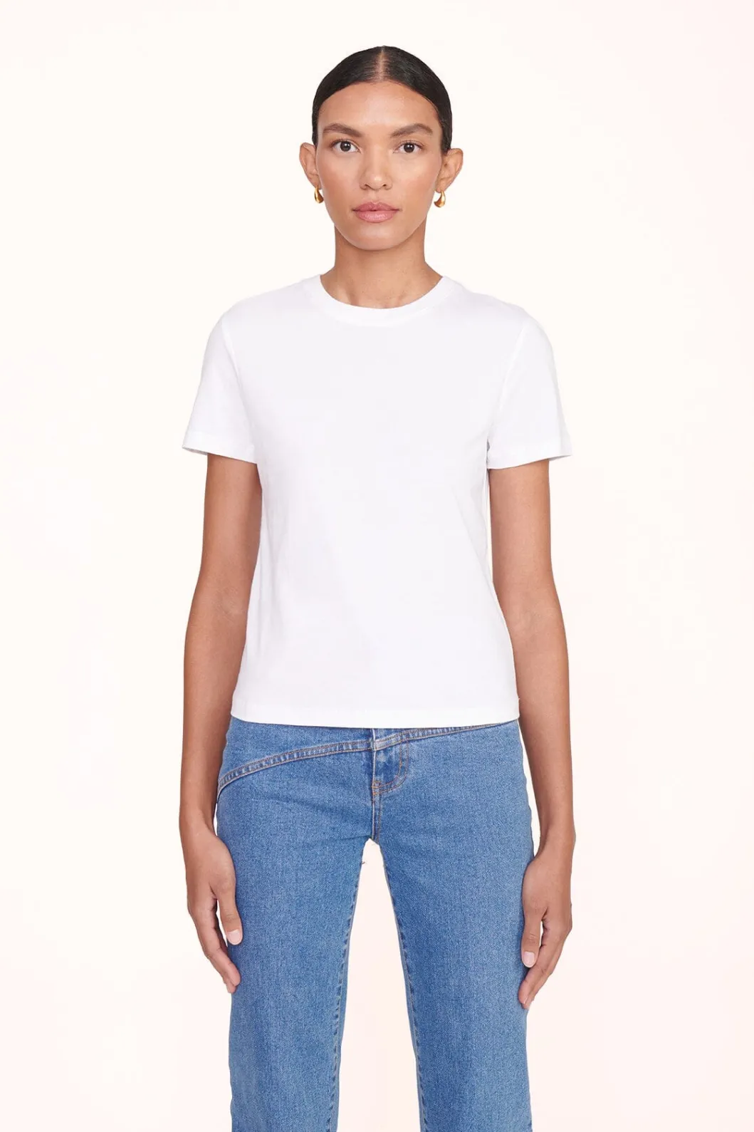 STAUD CREW NECK T SHIRT | < Tops