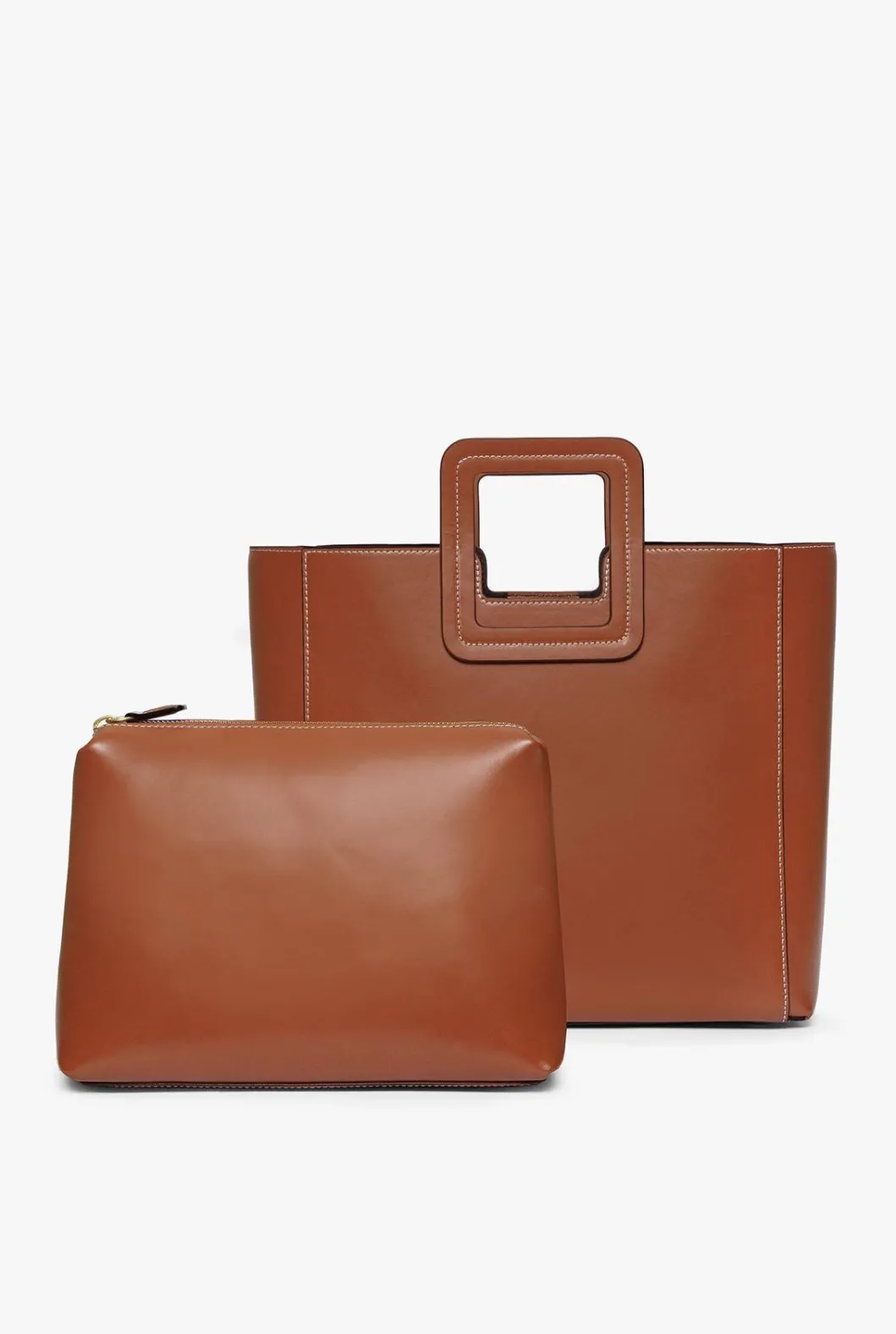 shirley_leather_bag__saddle_2.webp STAUD SHIRLEY LEATHER BAG | SADDLE< Totes | Crossbody