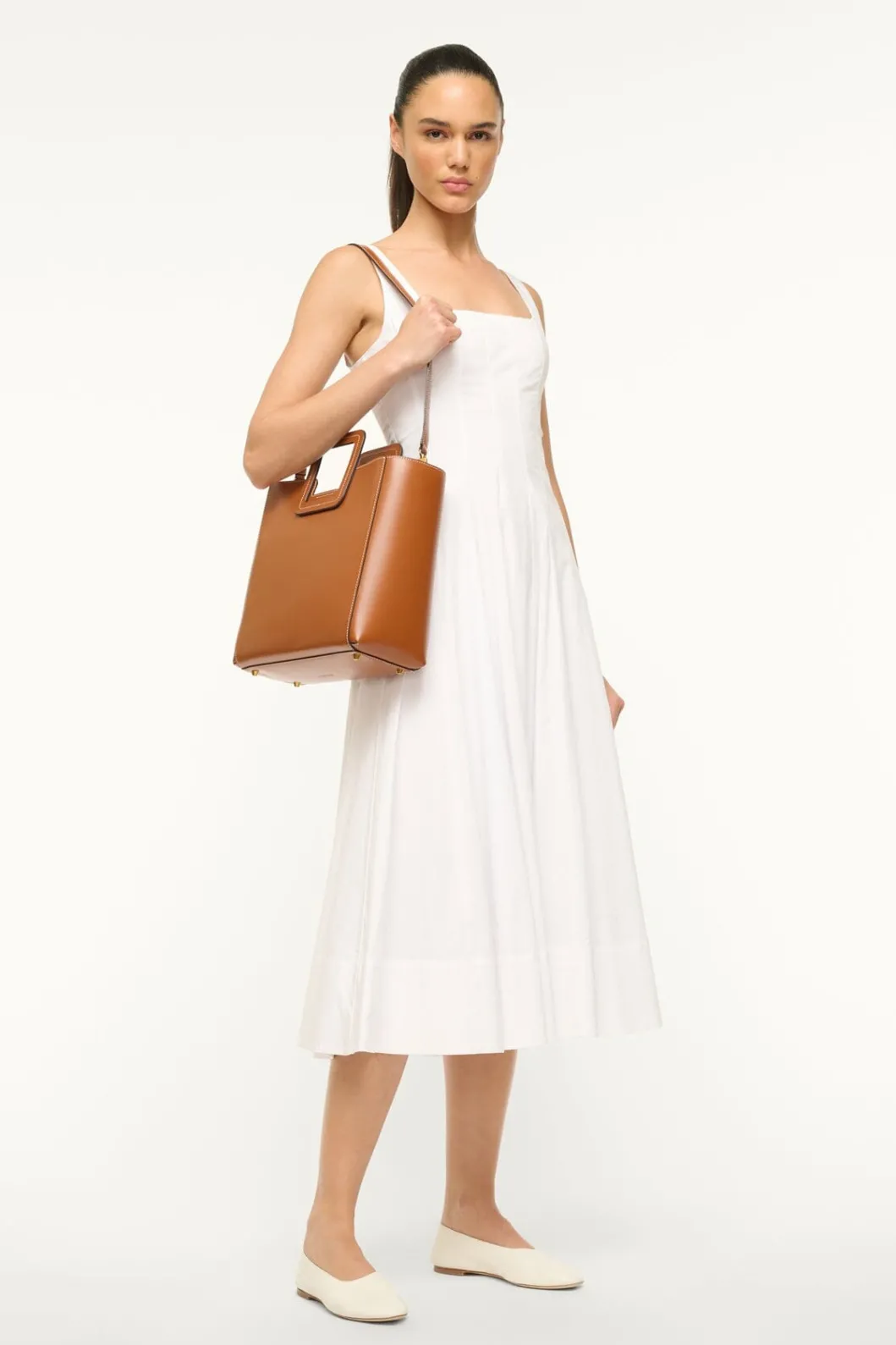 shirley_leather_bag__saddle_3.webp STAUD SHIRLEY LEATHER BAG | SADDLE< Totes | Crossbody