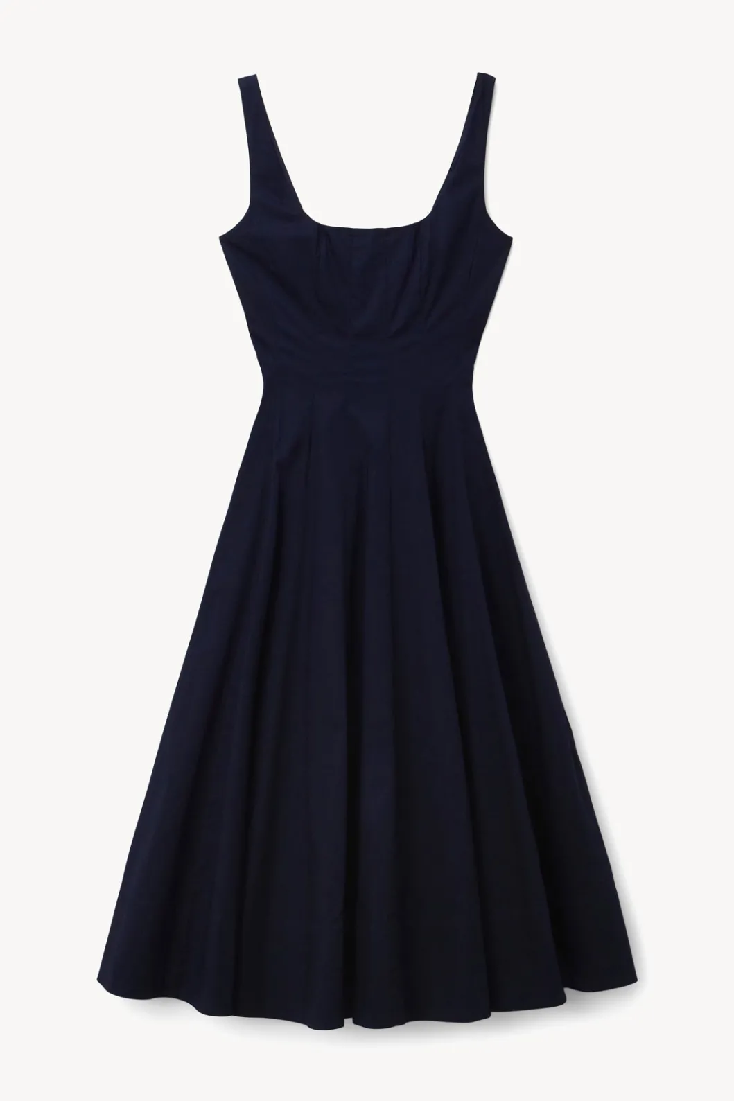 staud__wells_dress_navy_3.webp STAUD | WELLS DRESS< Midi Dresses | Dresses