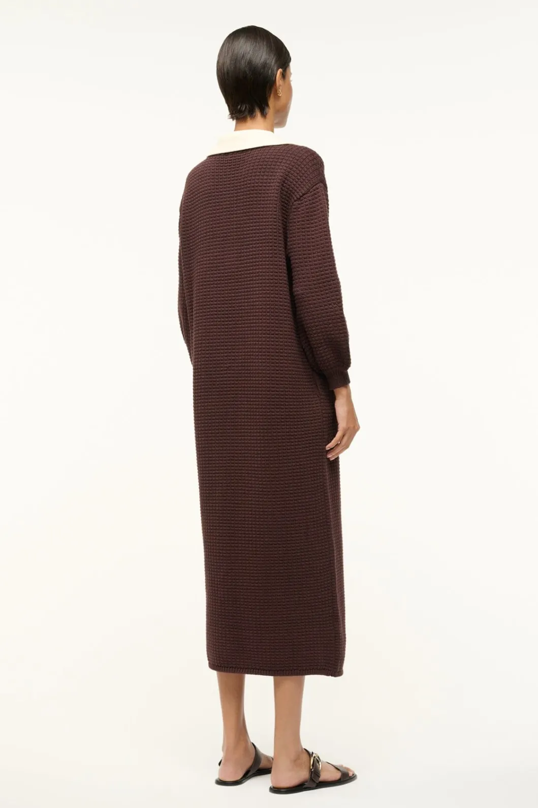 staud_altea_dress_dark_chocolate_ivory_3.webp STAUD ALTEA DRESS DARK CHOCOLATE IVORY< Dresses | Knit Dresses