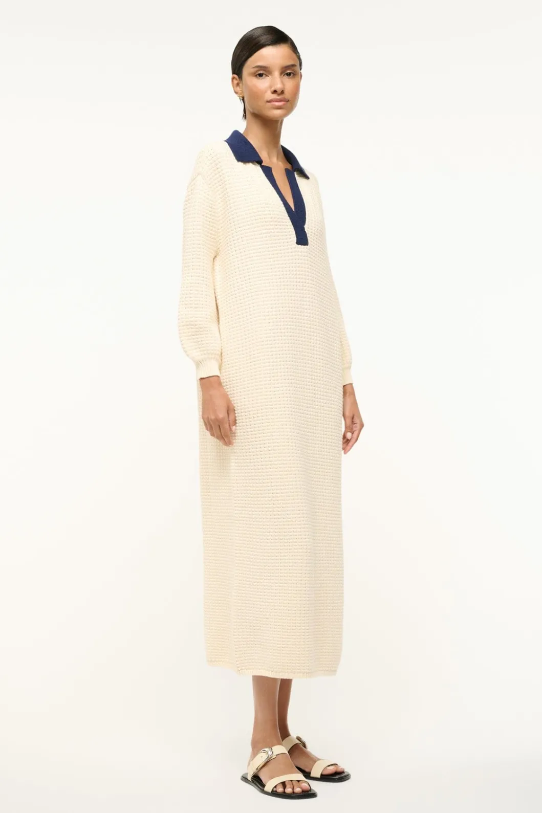 staud_altea_dress_ivory_navy_2.webp STAUD ALTEA DRESS IVORY NAVY< Dresses | Knit Dresses