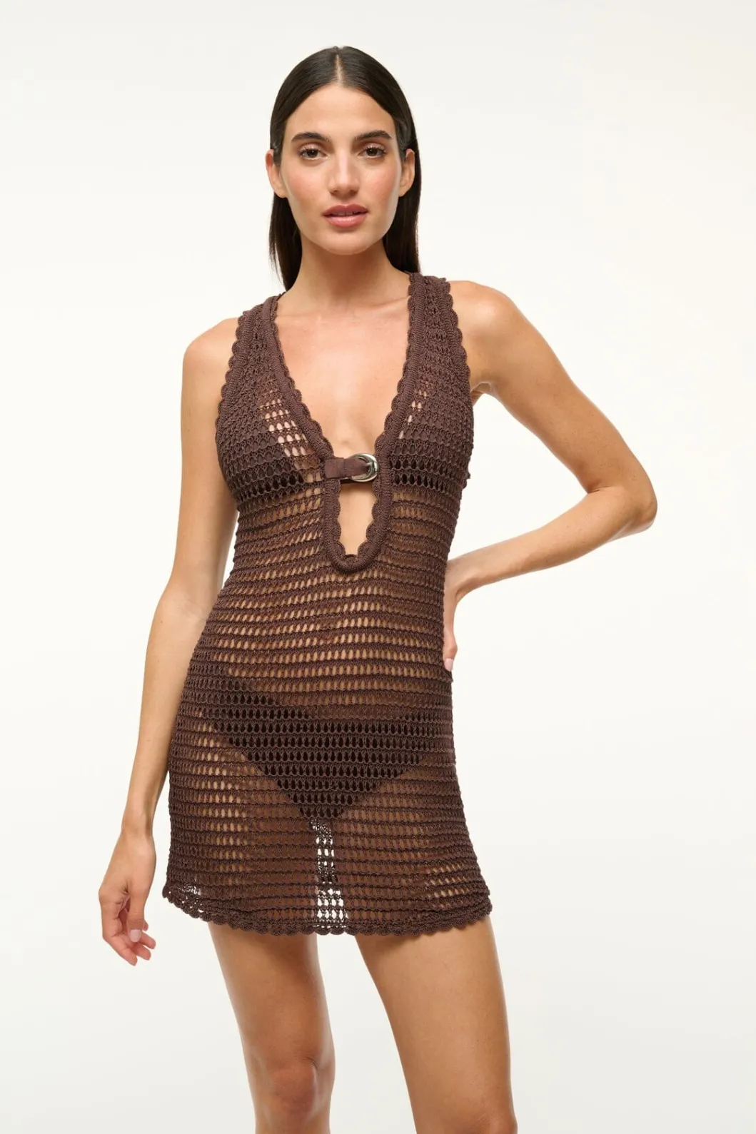 staud_anok_dress_dark_chocolate_2.webp STAUD ANOK DRESS DARK CHOCOLATE< Swim | Cover-ups