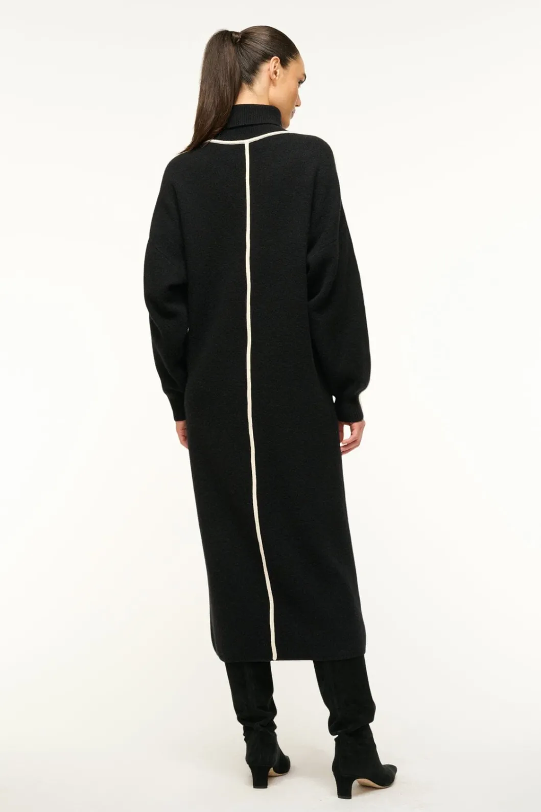 staud_apres_dress_black_ivory_4.webp STAUD APRES DRESS BLACK IVORY< Knit Dresses | Midi Dresses