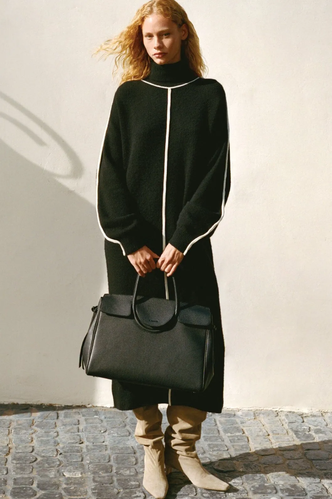 staud_apres_dress_black_ivory_6.webp STAUD APRES DRESS BLACK IVORY< Knit Dresses | Midi Dresses