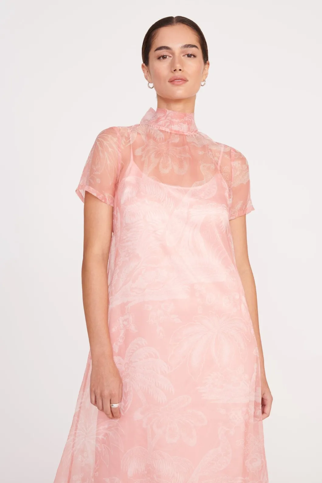 STAUD CALLUNA DRESS CHERRY BLOSSOM IVORY TOILE< The Evening Edit