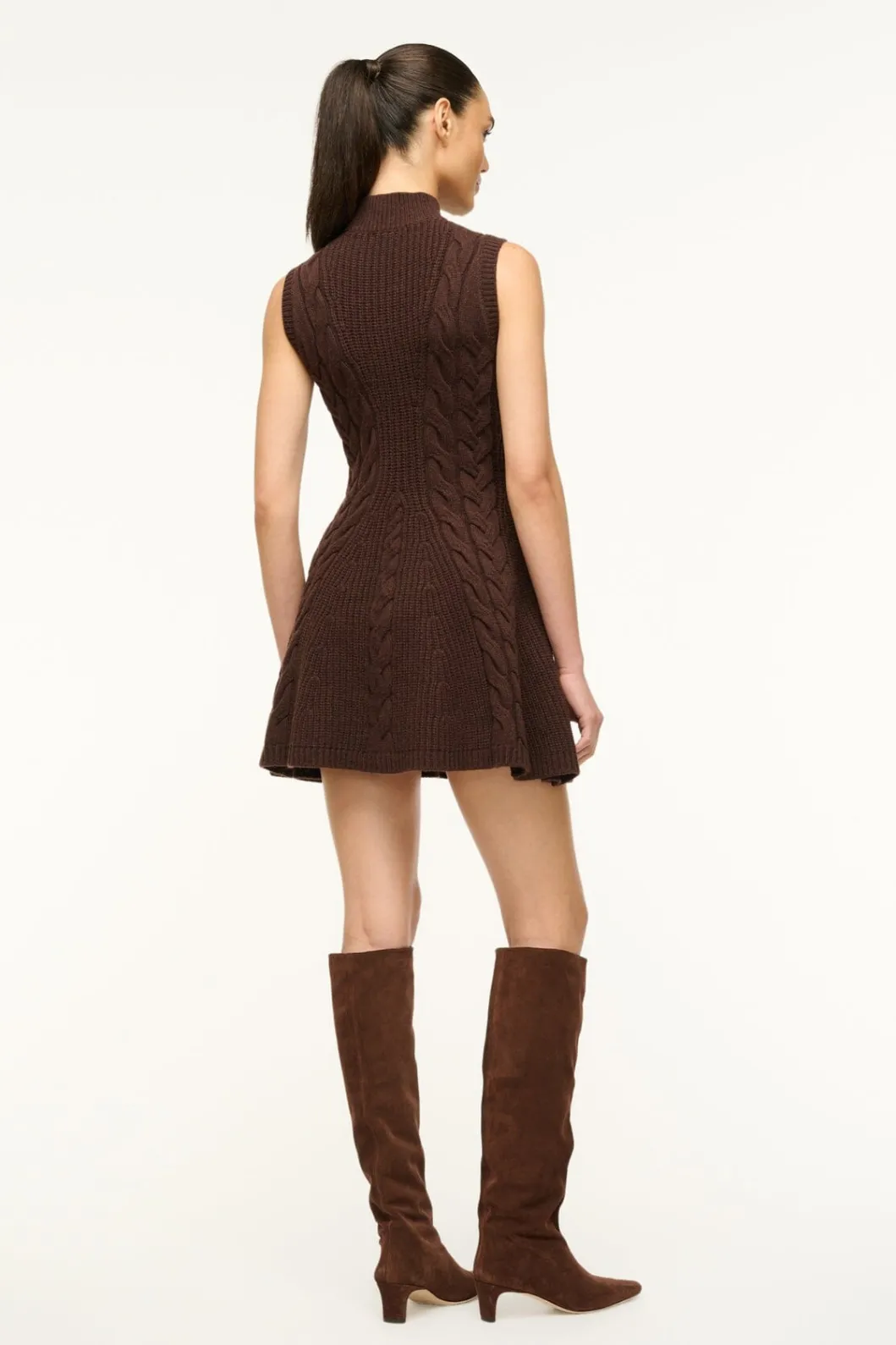 staud_charade_dress_dark_chocolate_2.webp STAUD CHARADE DRESS DARK CHOCOLATE< Knit Dresses | Mini Dresses