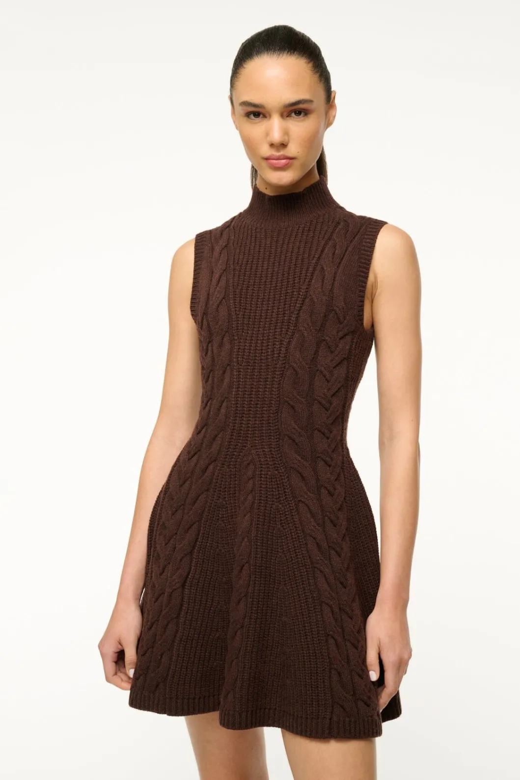staud_charade_dress_dark_chocolate_3.webp STAUD CHARADE DRESS DARK CHOCOLATE< Knit Dresses | Mini Dresses