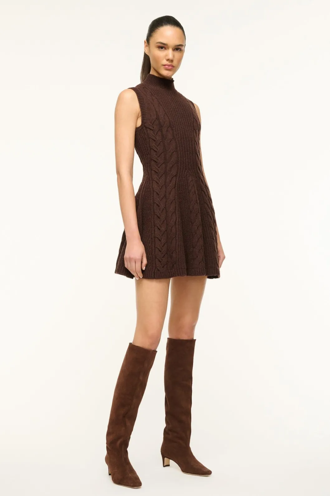 staud_charade_dress_dark_chocolate_4.webp STAUD CHARADE DRESS DARK CHOCOLATE< Knit Dresses | Mini Dresses