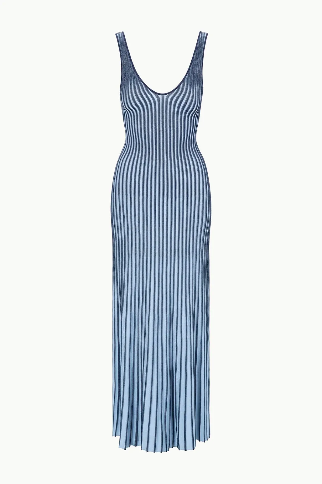 staud_claretta_dress_navy_clear_blue_4.webp STAUD CLARETTA DRESS NAVY CLEAR BLUE< Knit Dresses | Maxi Dresses