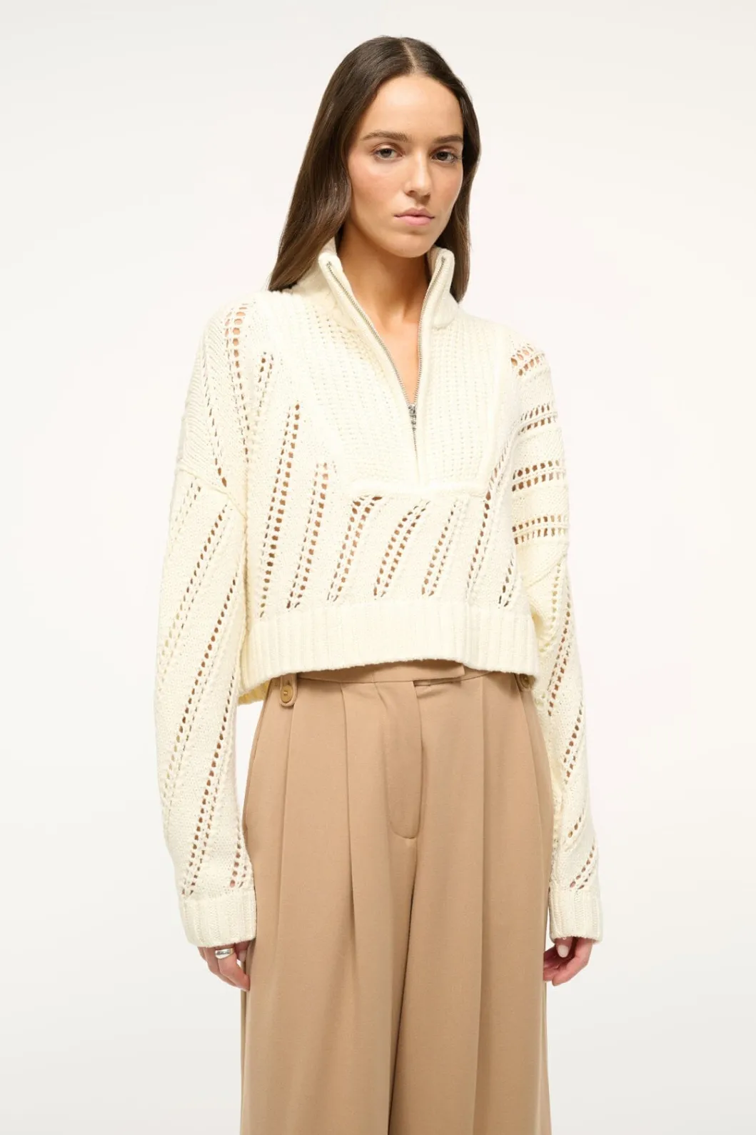 STAUD CROPPED HAMPTON SWEATER< Sweaters