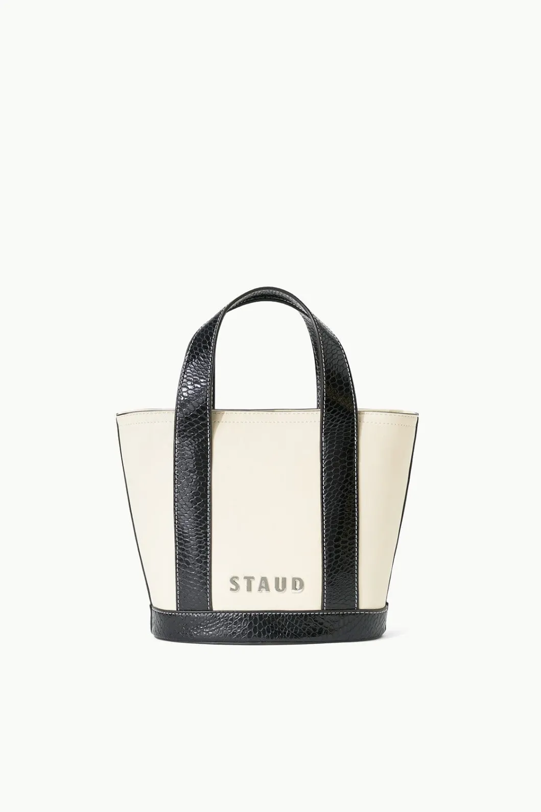 staud_custom_allora_mini_tote_cream_black_2.webp STAUD CUSTOM ALLORA MINI TOTE CREAM BLACK< Totes | Custom Handbags