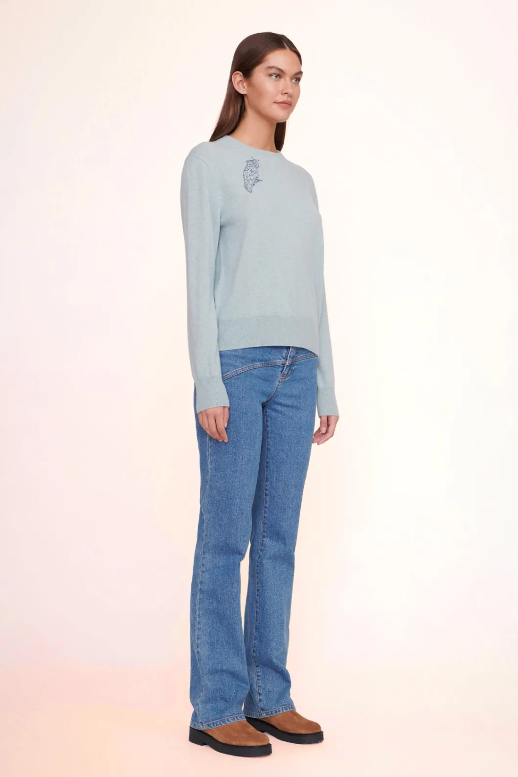 staud_custom_cashmere_crewneck_sweater__light_blue_3.webp STAUD CUSTOM CASHMERE CREWNECK SWEATER | LIGHT BLUE< Custom Clothing