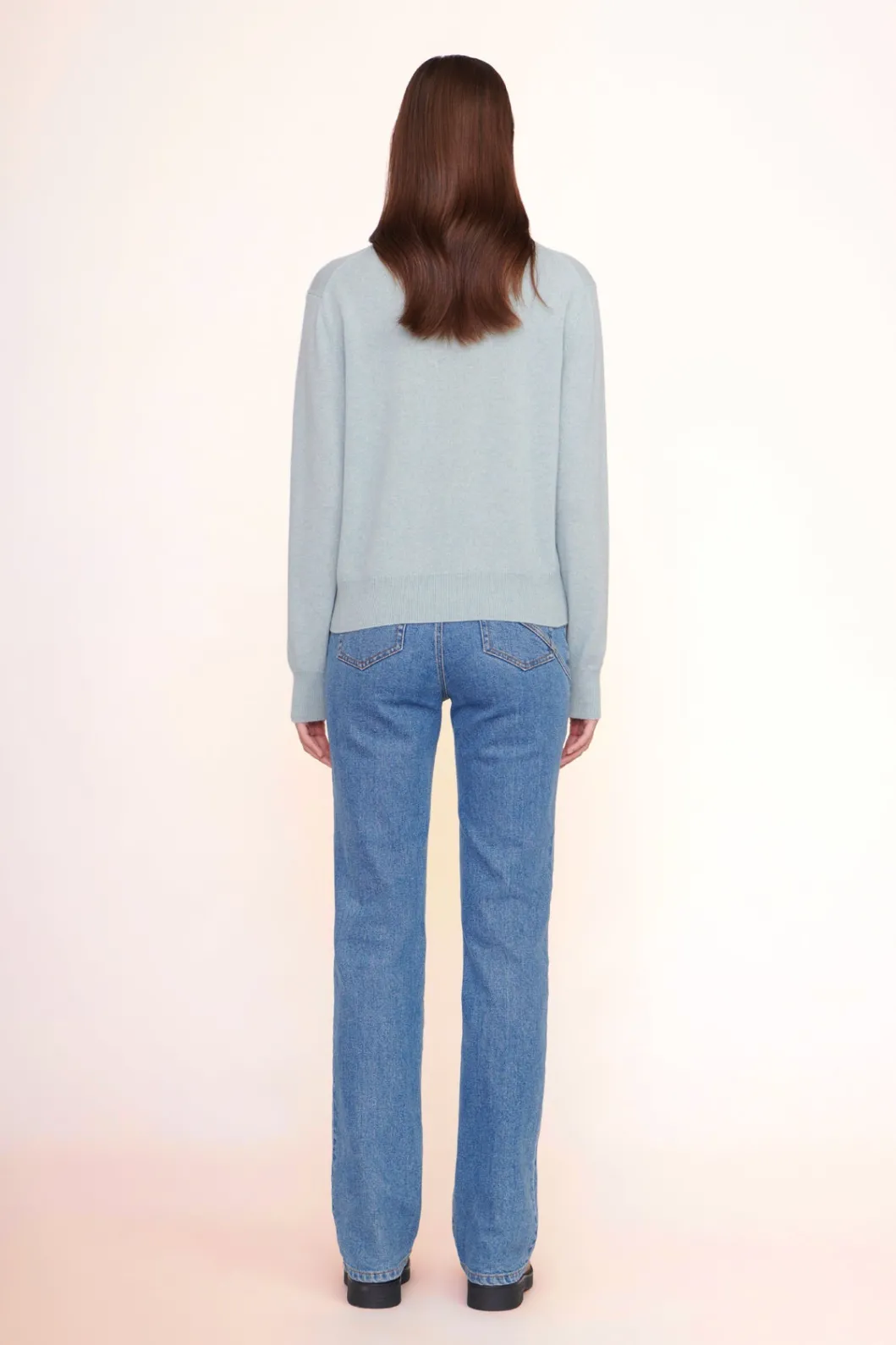 staud_custom_cashmere_crewneck_sweater__light_blue_4.webp STAUD CUSTOM CASHMERE CREWNECK SWEATER | LIGHT BLUE< Custom Clothing