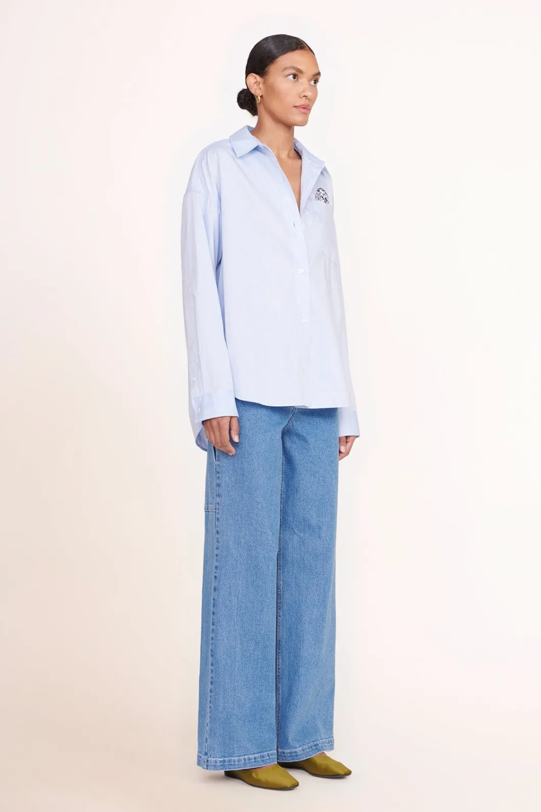 STAUD CUSTOM CLASSIC OVERSIZED SHIRT | OXFORD BLUE< Custom Clothing