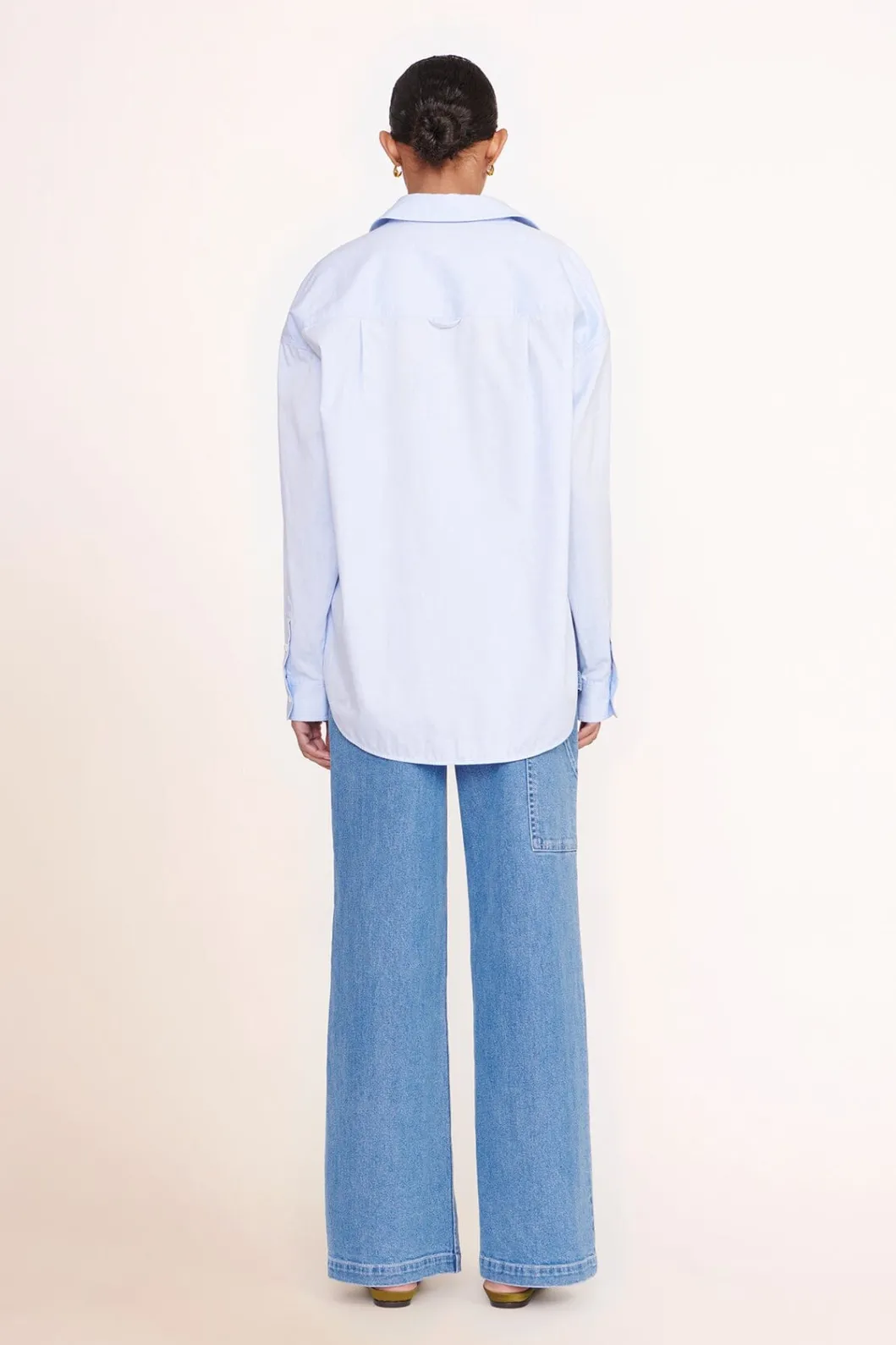 STAUD CUSTOM CLASSIC OVERSIZED SHIRT | OXFORD BLUE< Custom Clothing