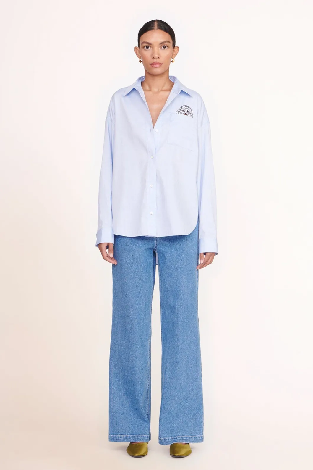 STAUD CUSTOM CLASSIC OVERSIZED SHIRT | OXFORD BLUE< Custom Clothing