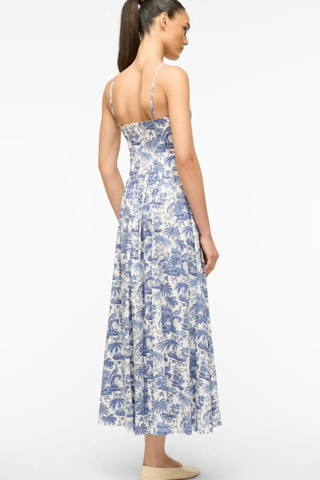 staud_dena_dress_blue_toile_2.webp STAUD DENA DRESS BLUE TOILE< Maxi Dresses | Dresses