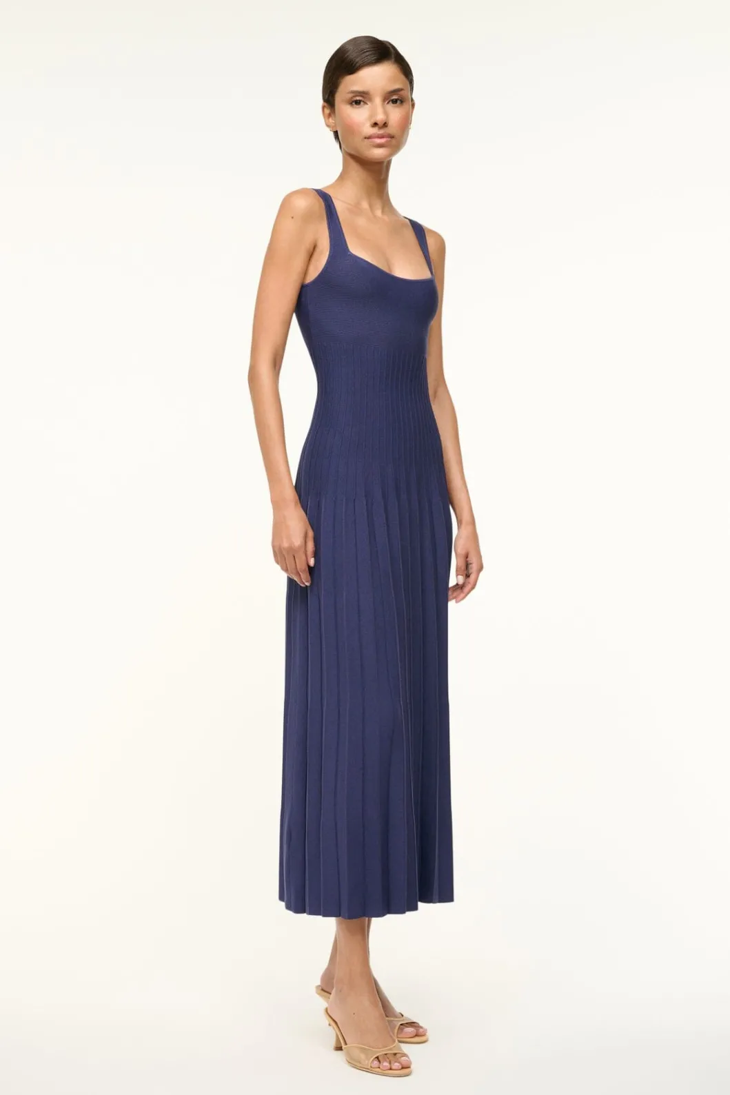 staud_ellison_dress_navy_2.webp STAUD ELLISON DRESS< Knit Dresses | Maxi Dresses