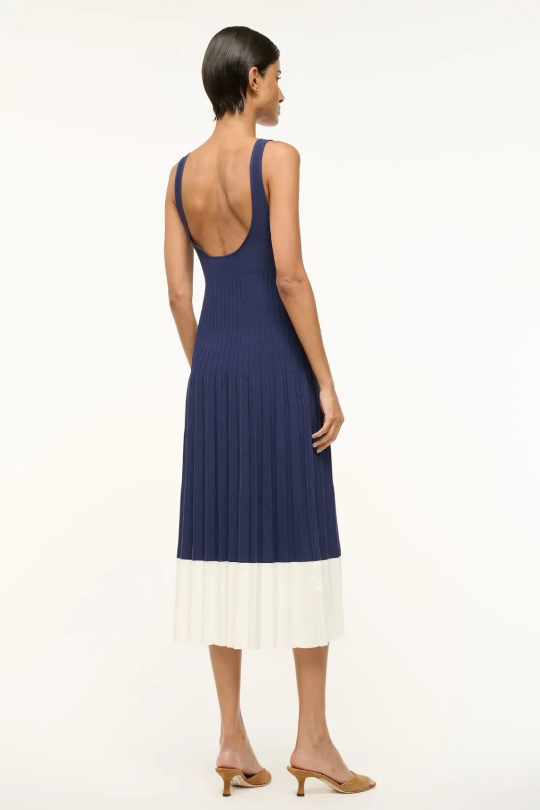 staud_ellison_dress_navy_white_2.webp STAUD ELLISON DRESS NAVY WHITE< Knit Dresses | Midi Dresses