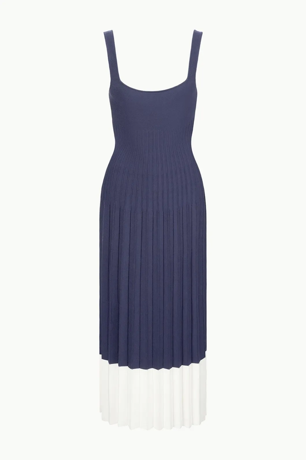 staud_ellison_dress_navy_white_4.webp STAUD ELLISON DRESS NAVY WHITE< Knit Dresses | Midi Dresses