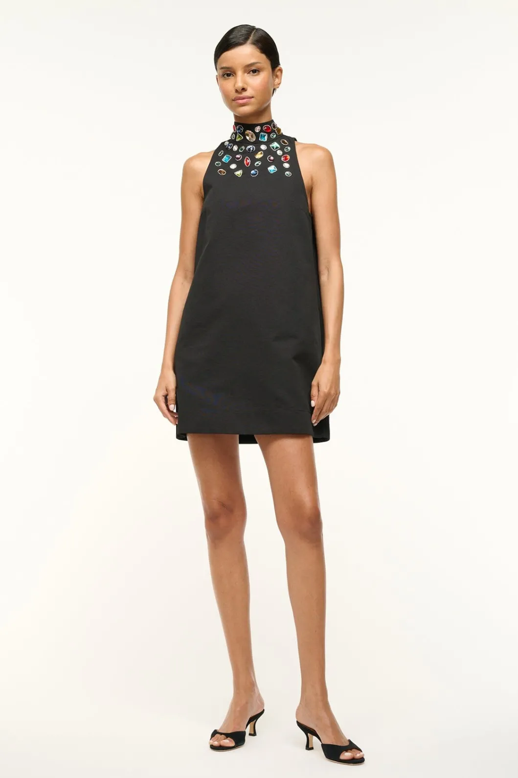 STAUD FINN DRESS BLACK CELESTIAL< The Evening Edit | Mini Dresses