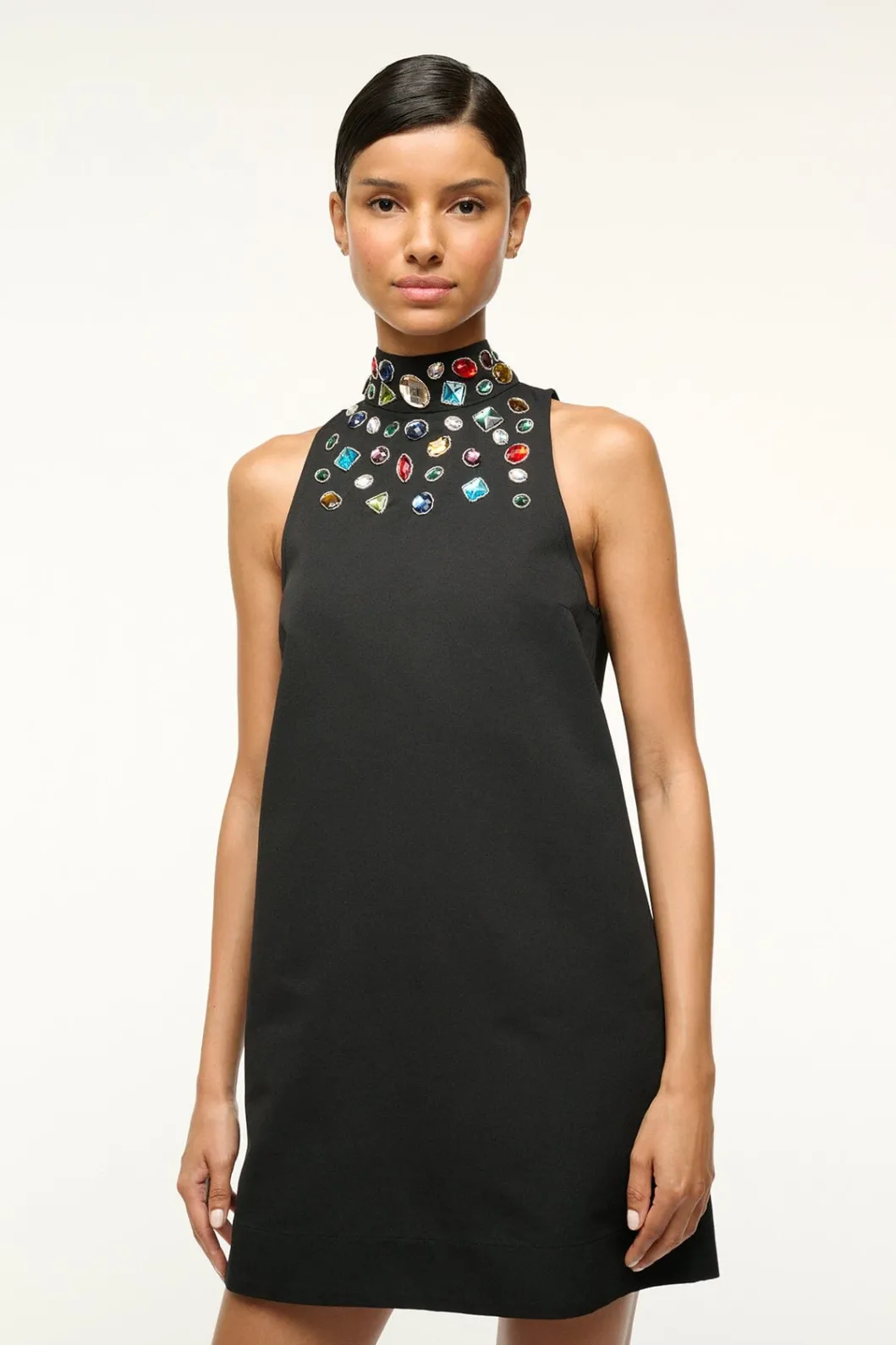 STAUD FINN DRESS BLACK CELESTIAL< The Evening Edit | Mini Dresses