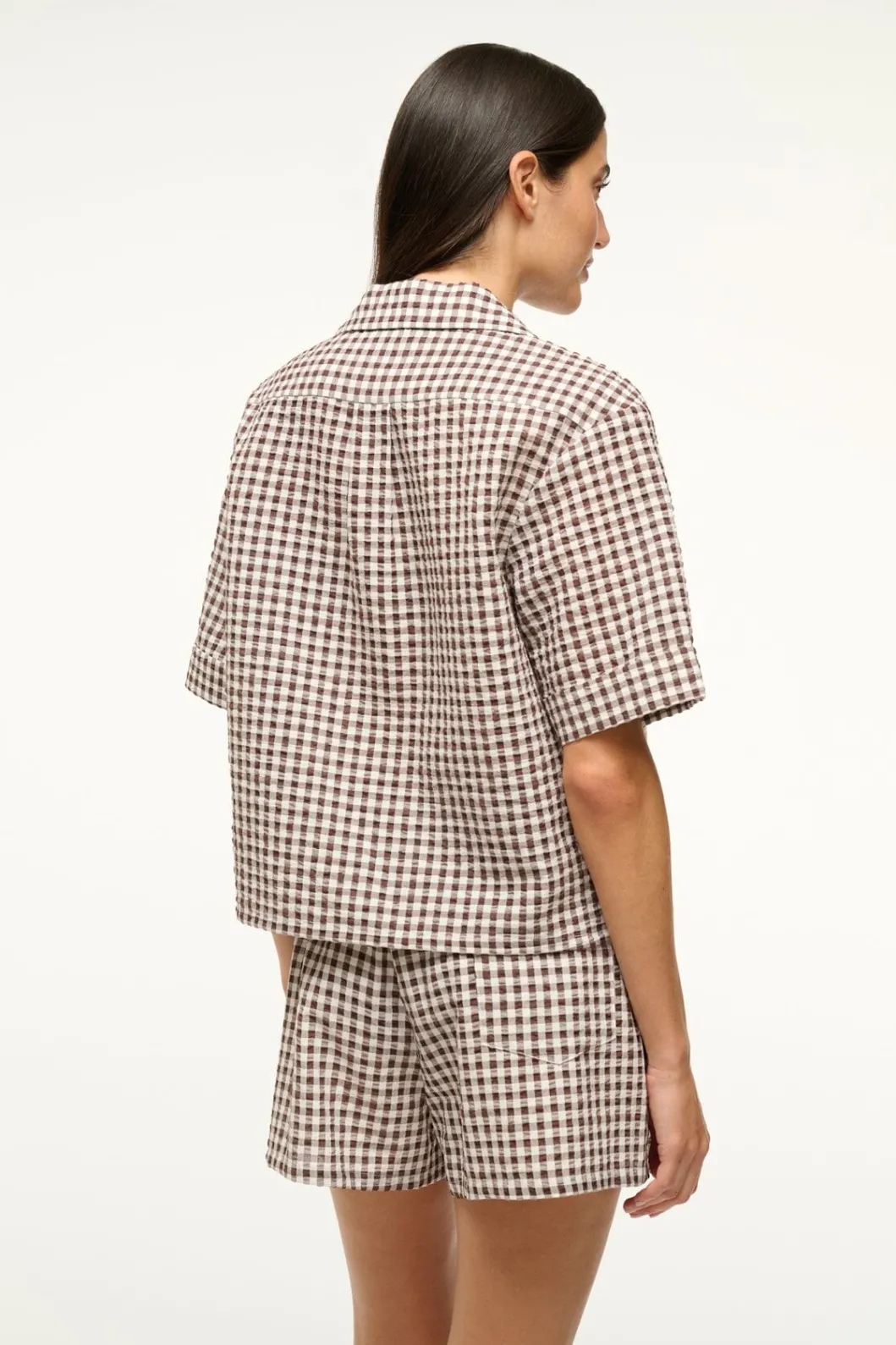 staud_gabi_short_dark_chocolate_gingham_7.webp STAUD GABI SHORT DARK CHOCOLATE GINGHAM< Swim | Cover-ups