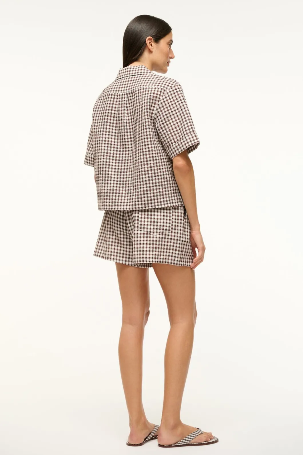 staud_gabi_short_dark_chocolate_gingham_8.webp STAUD GABI SHORT DARK CHOCOLATE GINGHAM< Swim | Cover-ups