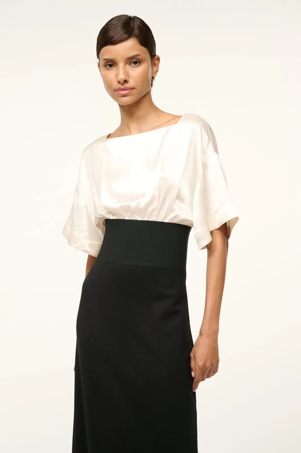 staud_garnet_dress_ivory_black_3.webp STAUD GARNET DRESS IVORY BLACK< The Evening Edit | Maxi Dresses