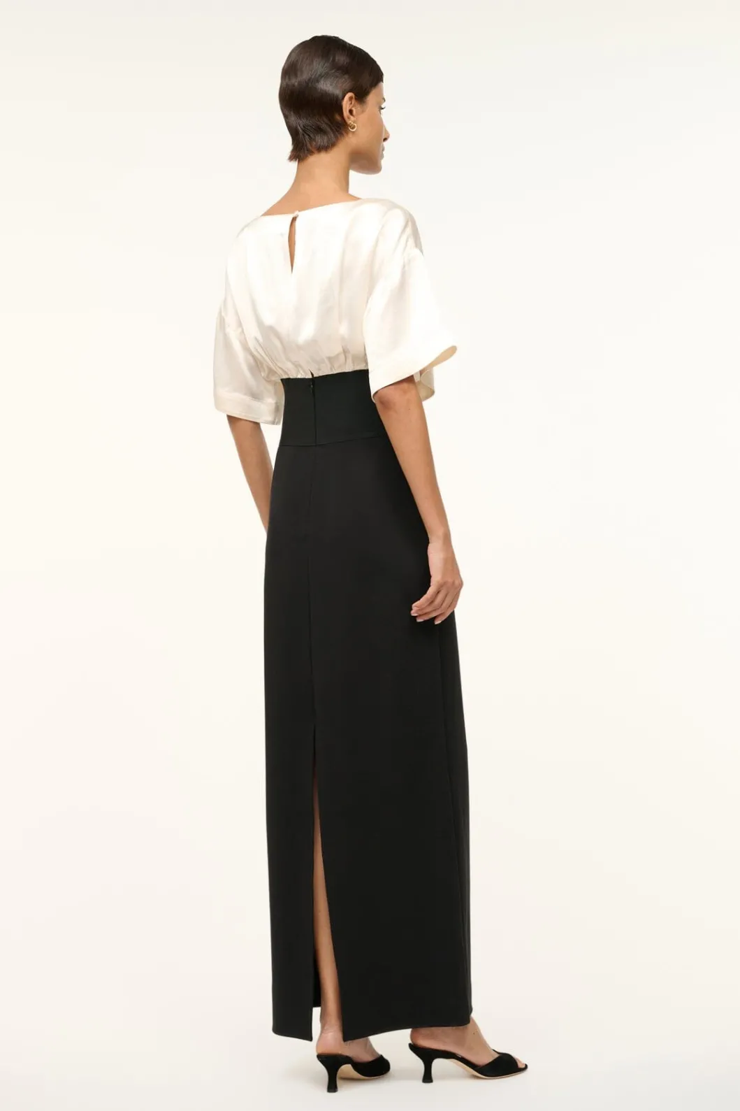 staud_garnet_dress_ivory_black_4.webp STAUD GARNET DRESS IVORY BLACK< The Evening Edit | Maxi Dresses