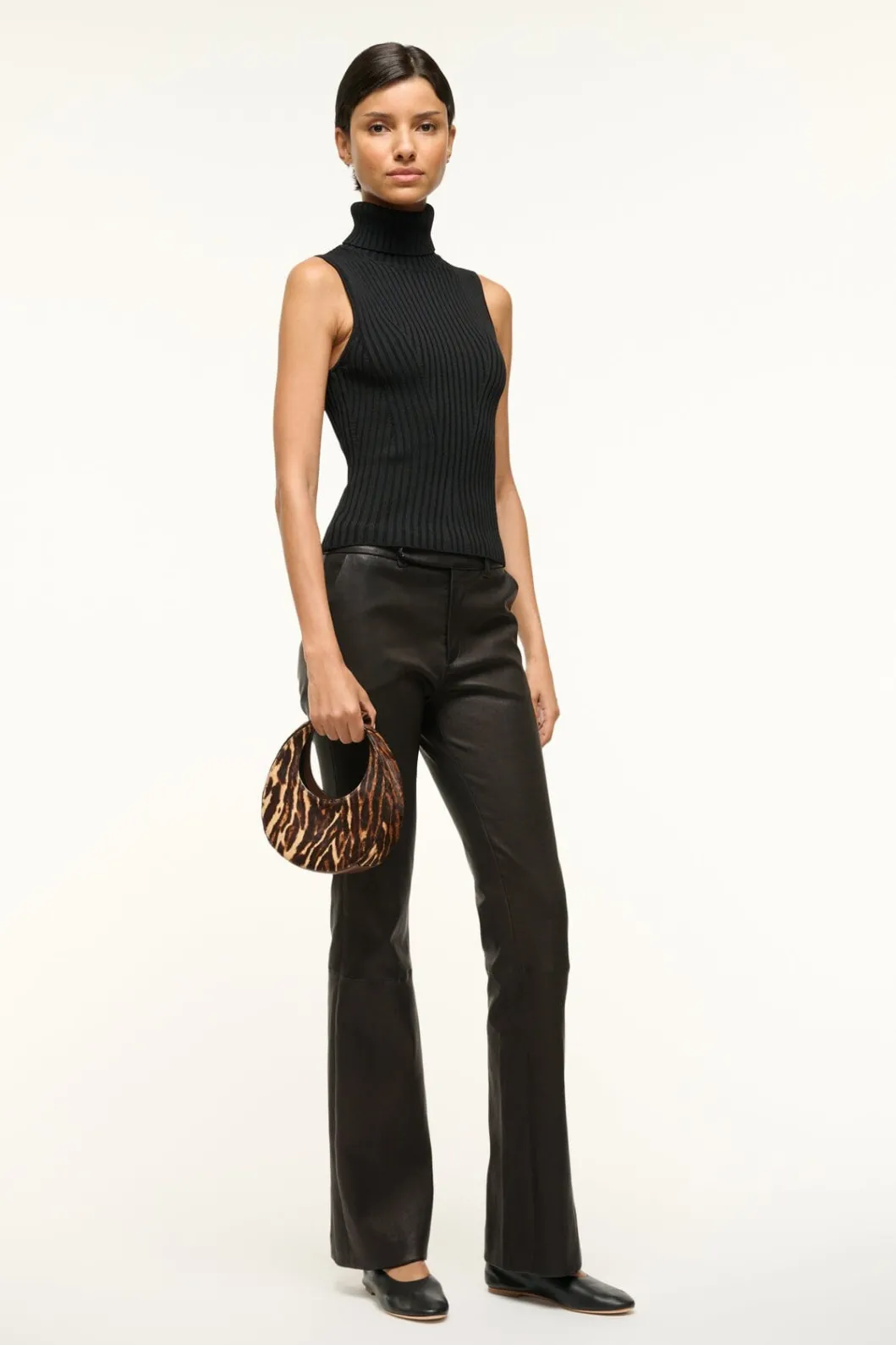 STAUD GOODNIGHT MOON LADY LEOPARD CACAO< Clutches & Handhelds