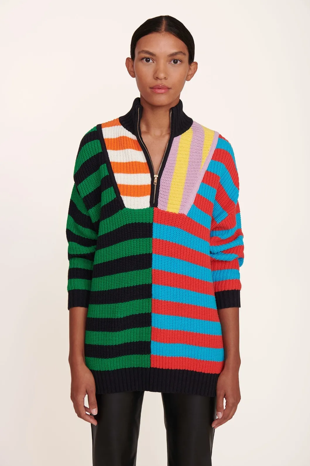 STAUD HAMPTON SWEATER CABANA STRIPE MULTI< Sweaters