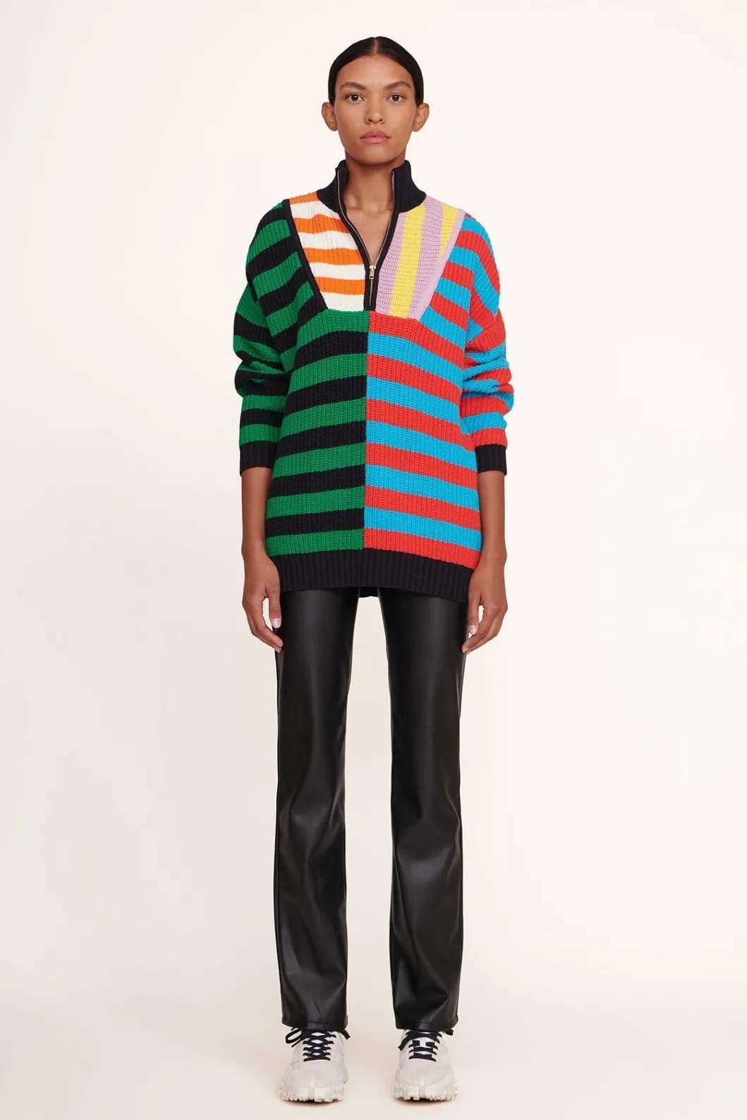 STAUD HAMPTON SWEATER CABANA STRIPE MULTI< Sweaters