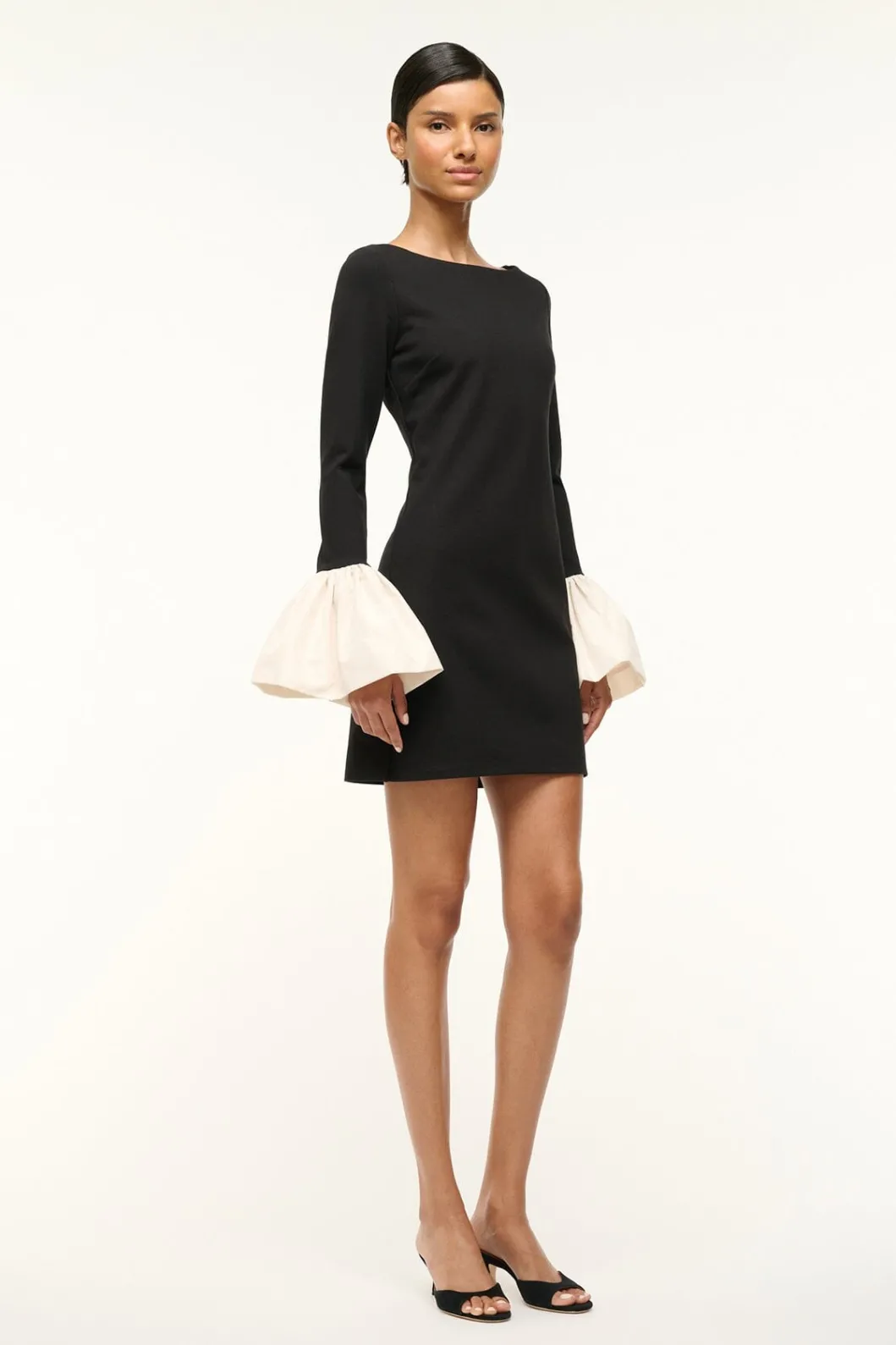 staud_hawthorne_dress_black_ivory_3.webp STAUD HAWTHORNE DRESS BLACK IVORY< The Evening Edit | Mini Dresses