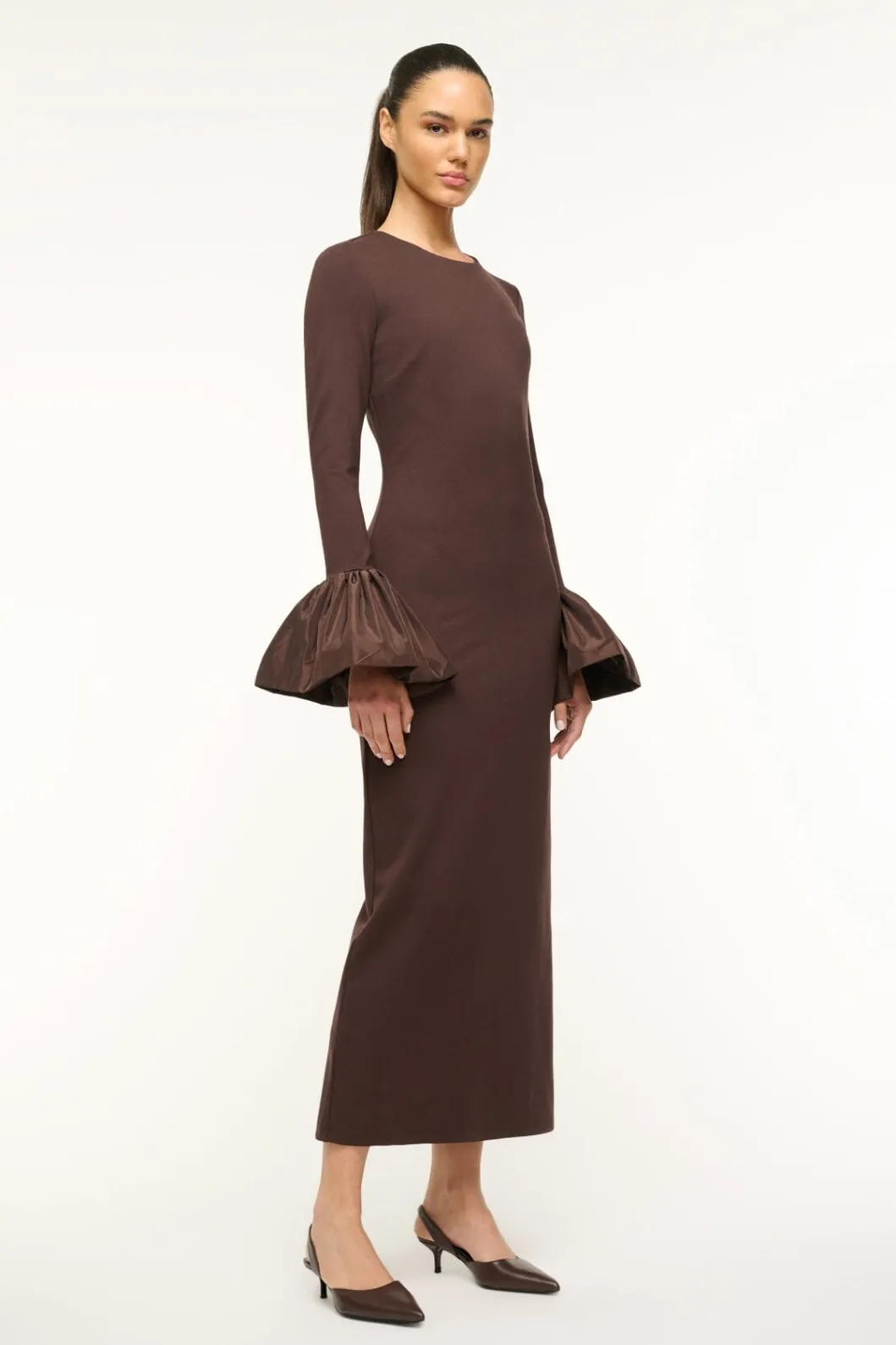 STAUD HAWTHORNE MAXI DRESS DARK CHOCOLATE< The Evening Edit | Maxi Dresses