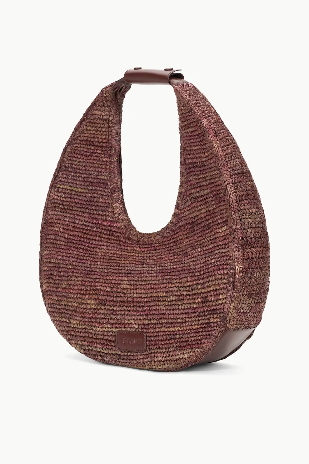 staud_large_raffia_moon_tote_bag_mahogany_2.webp STAUD LARGE RAFFIA MOON TOTE BAG< Swim | Totes