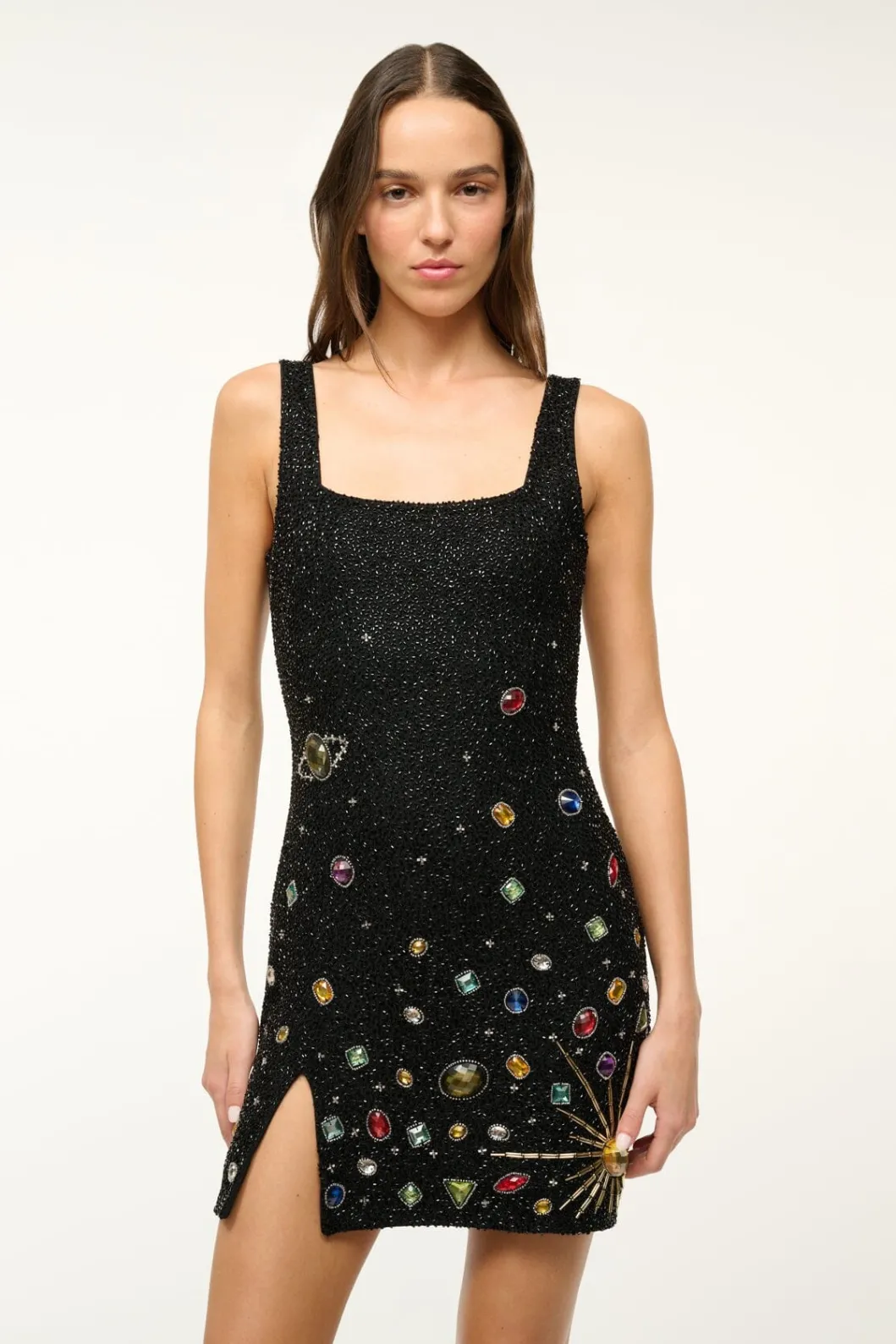 STAUD LE SABLE DRESS BLACK CELESTIAL< The Evening Edit | Mini Dresses