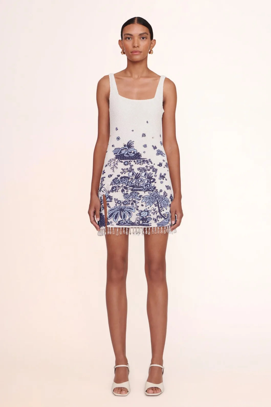 STAUD LE SABLE DRESS BLUE TOILE< Mini Dresses | Dresses