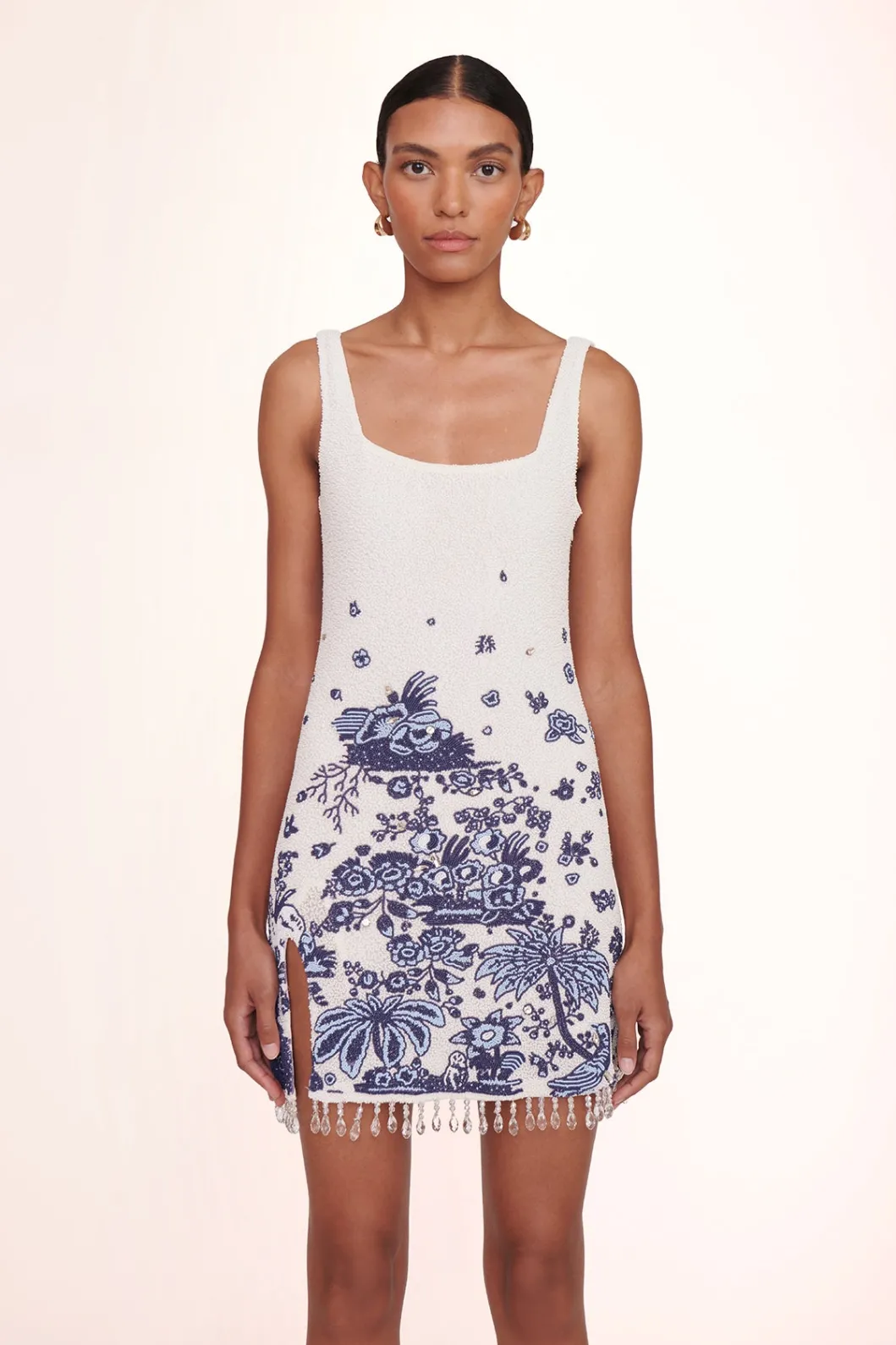 STAUD LE SABLE DRESS BLUE TOILE< Mini Dresses | Dresses