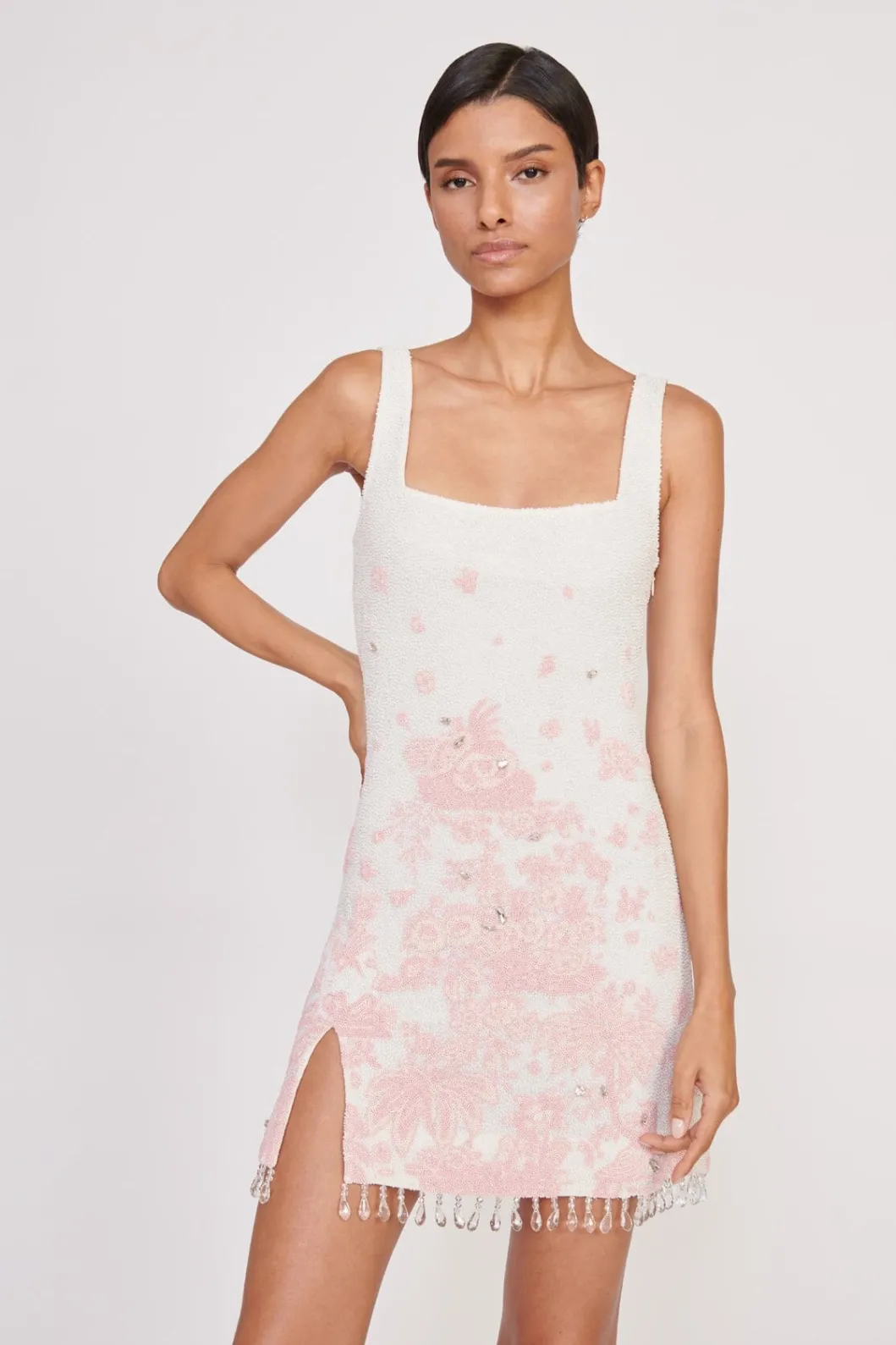 STAUD LE SABLE DRESS IVORY CHERRY BLOSSOM TOILE< Mini Dresses | Dresses