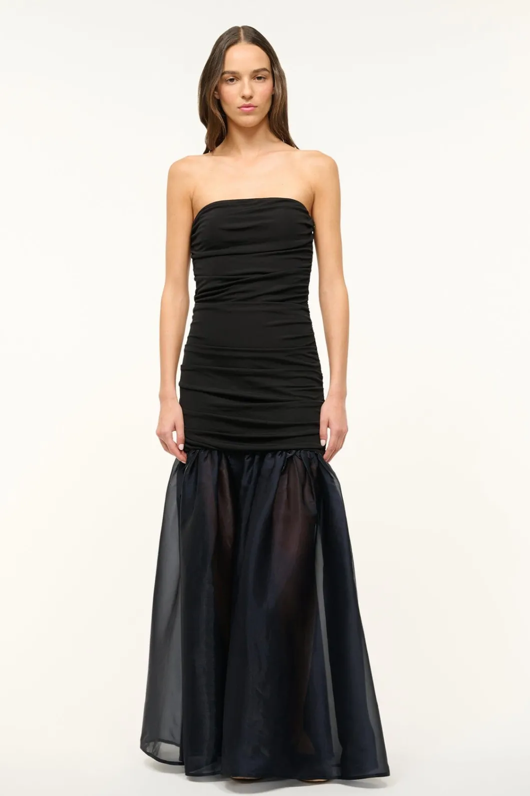 STAUD LIYA DRESS BLACK NAVY< The Evening Edit