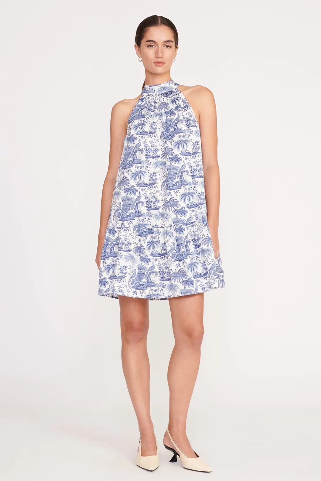 STAUD MARLOWE DRESS BLUE TOILE< Mini Dresses | Dresses