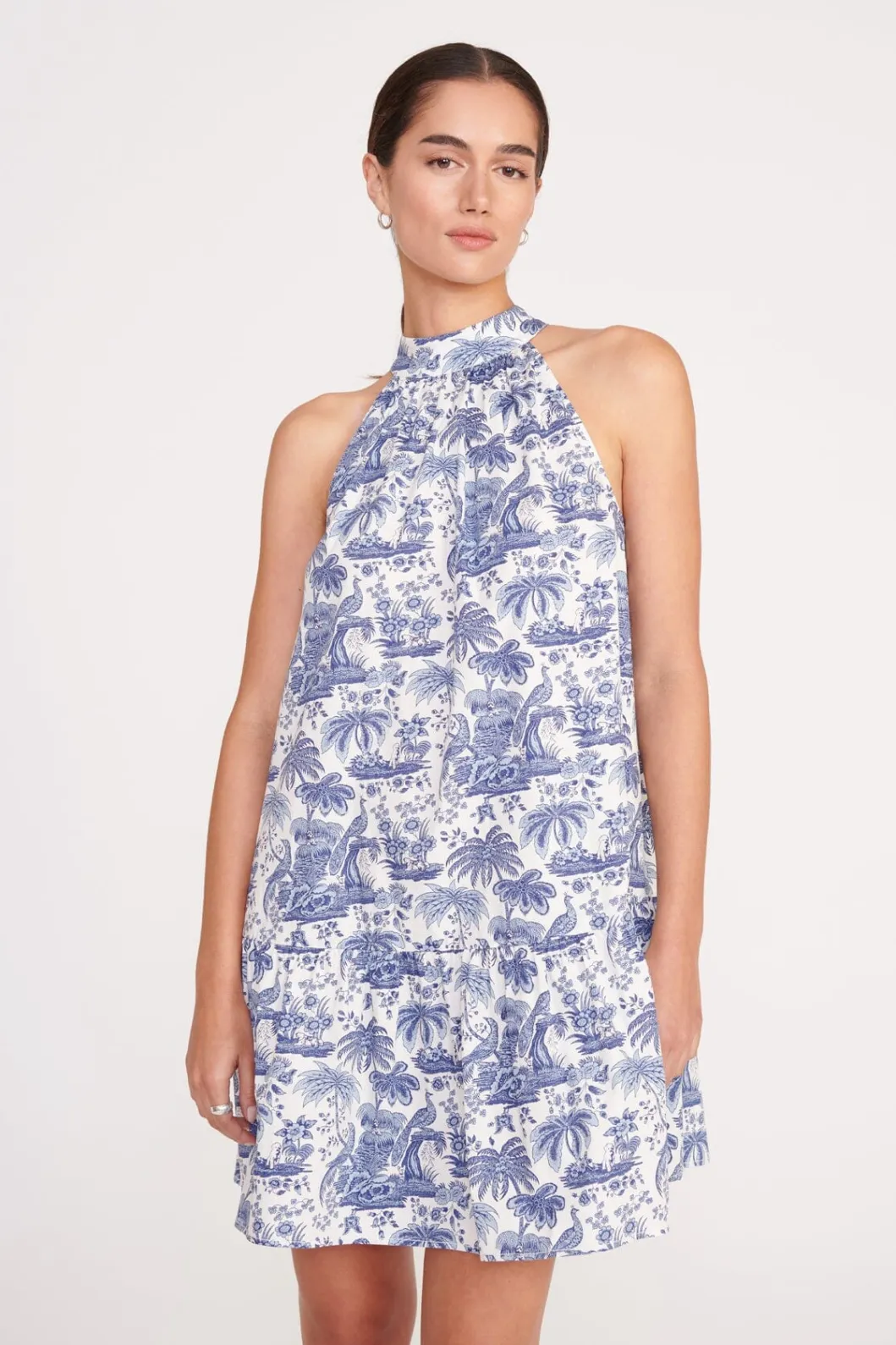 STAUD MARLOWE DRESS BLUE TOILE< Mini Dresses | Dresses