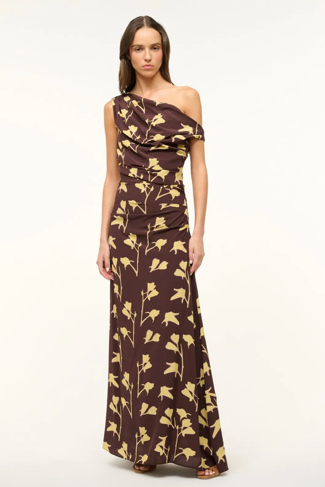 STAUD MAXI PHARE DRESS EARTH PRESSED FLORAL< The Evening Edit