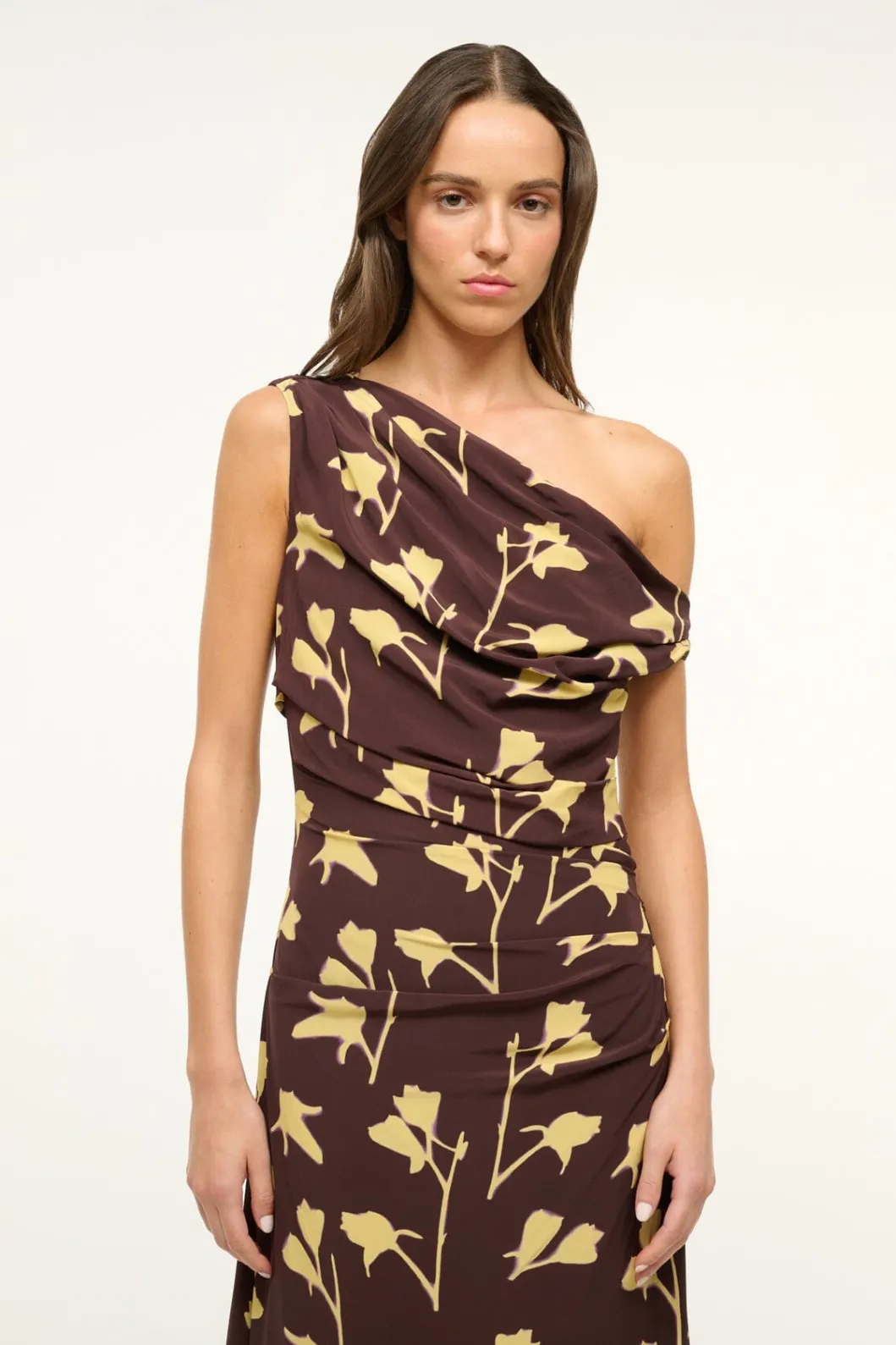 STAUD MAXI PHARE DRESS EARTH PRESSED FLORAL< The Evening Edit