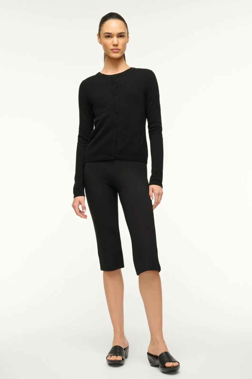 STAUD MIDNIGHT CASHMERE CARDIGAN< Sweaters