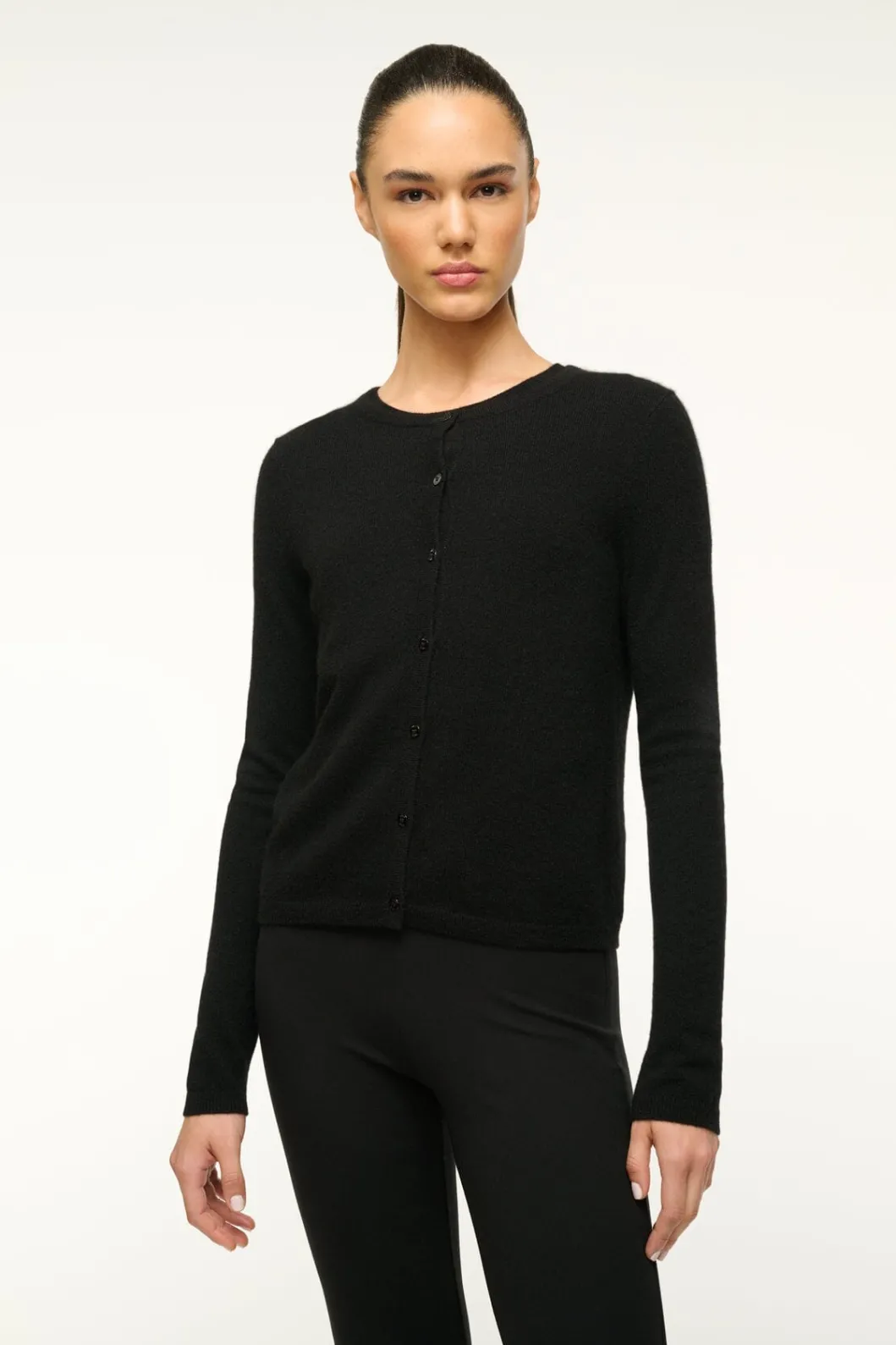 STAUD MIDNIGHT CASHMERE CARDIGAN< Sweaters