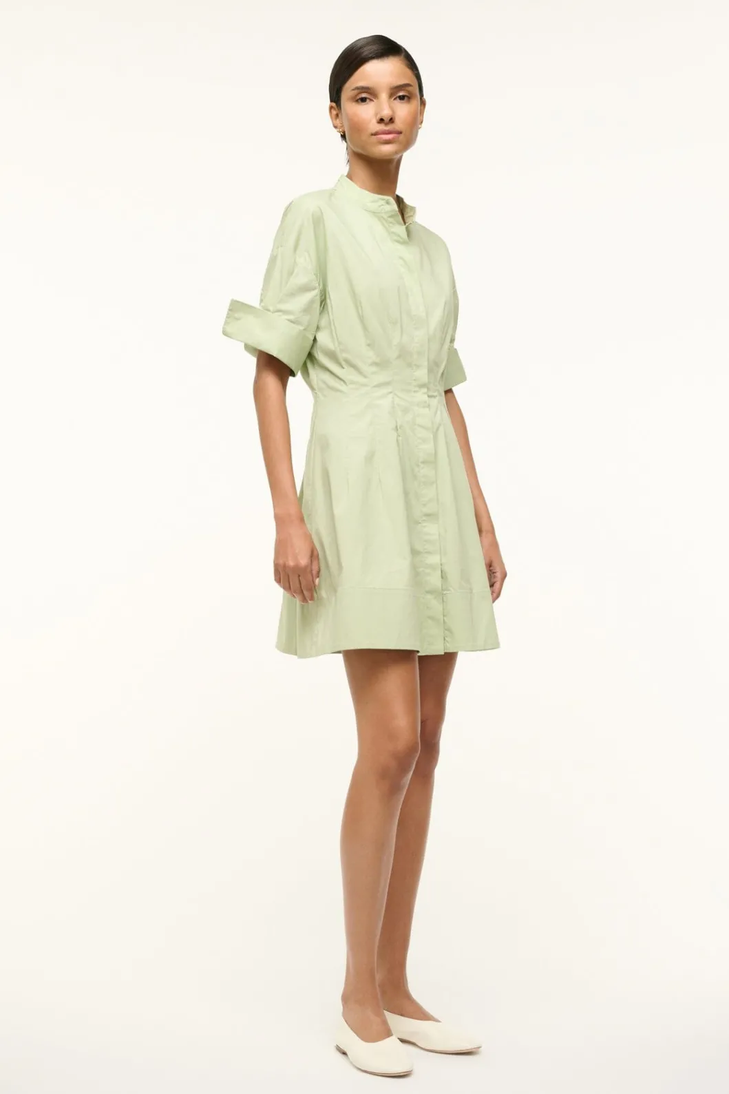 staud_mini_lorenza_dress_pale_jade_2.webp STAUD MINI LORENZA DRESS PALE JADE< Mini Dresses | Dresses