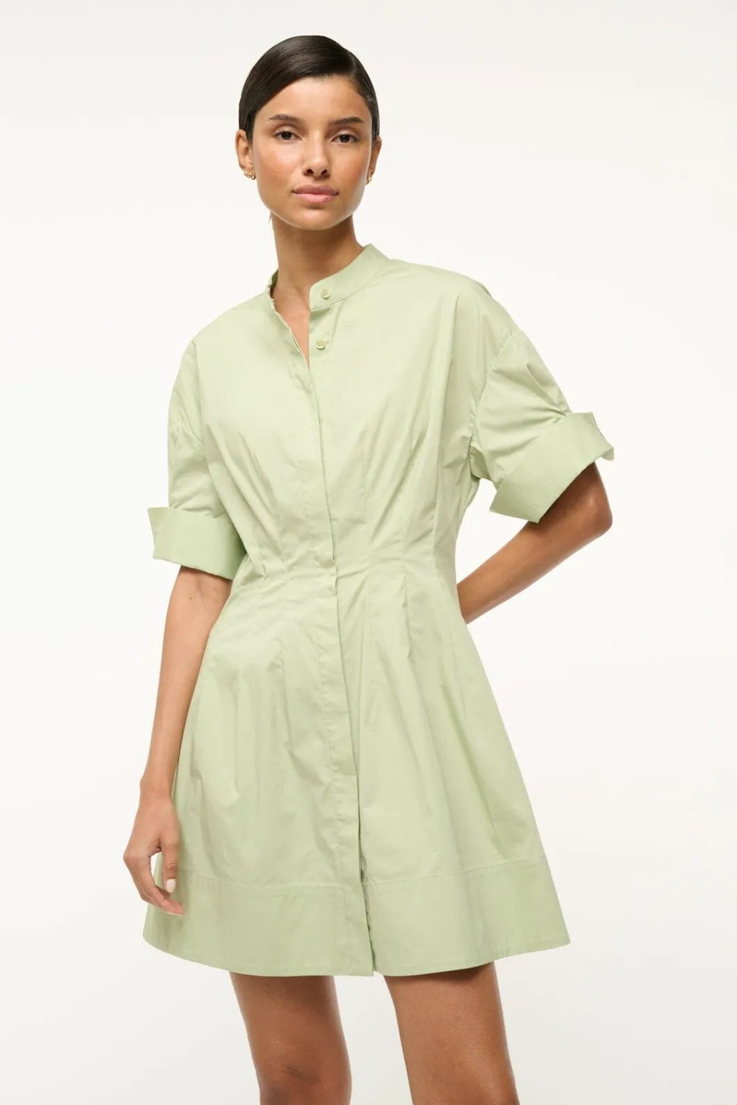 staud_mini_lorenza_dress_pale_jade_3.webp STAUD MINI LORENZA DRESS PALE JADE< Mini Dresses | Dresses